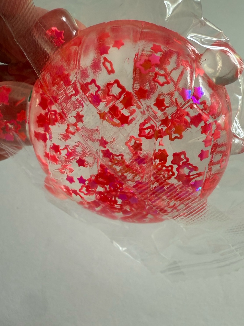 Pink Star Confetti Clear turtle squishy